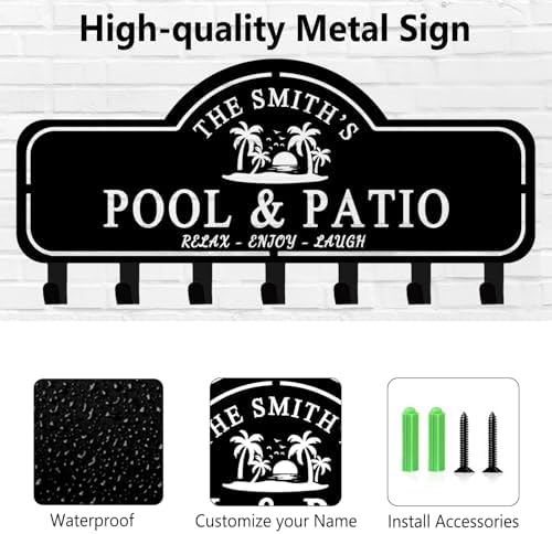 Custom Pool Towel Rack with Personalized Name