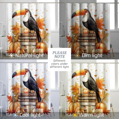 DESIHOM Fall Toucan Bird Shower Curtain Set 78 Inch