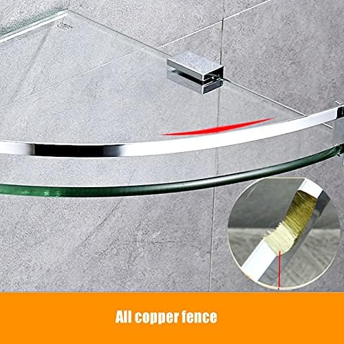 Cubane 8mm Tempered Glass Shower Shelf with Brass Frame
