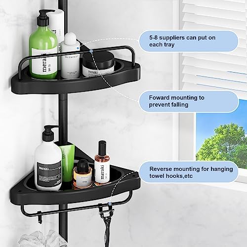 HAMITOR Corner Shower Caddy 4 Tier Shampoo Organizer