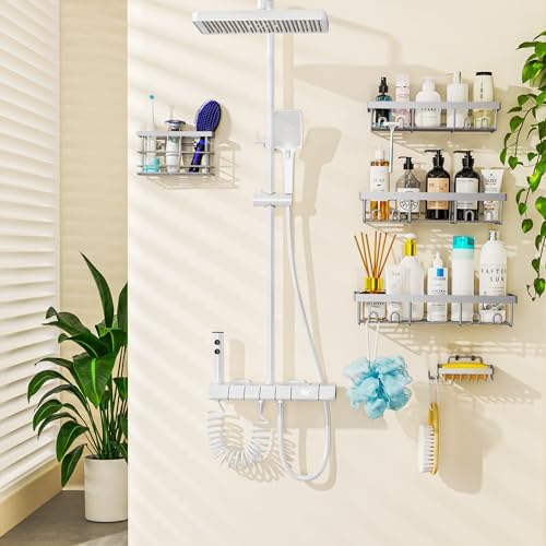 Moforoco Adhesive Shower Caddy Organizer 5 Pack