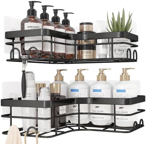 Sakugi Corner Shower Caddy 2 Pack Black X-Large
