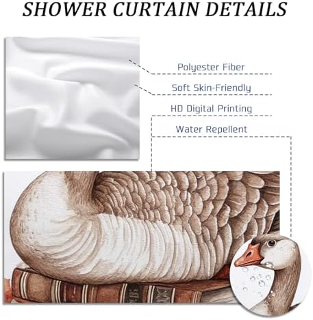 DESIHOM Fall Goose Shower Curtain Set 62 Inch