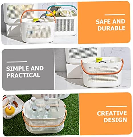 Portable Shower Storage Basket with Handles for Bathroom and Pantry