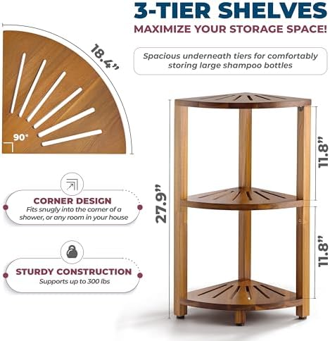 Bluewest 3-Tier Corner Shower Caddy Stand with Anti-Slip Feet