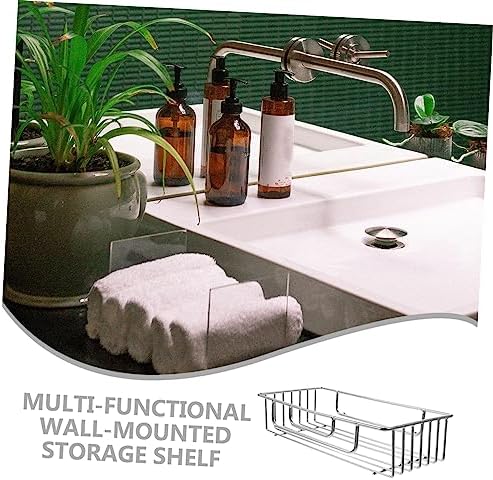 PRETYZOOM Wall Mounted Shower Organizer Rack for Toothbrushes Cups and Bathroom Essentials