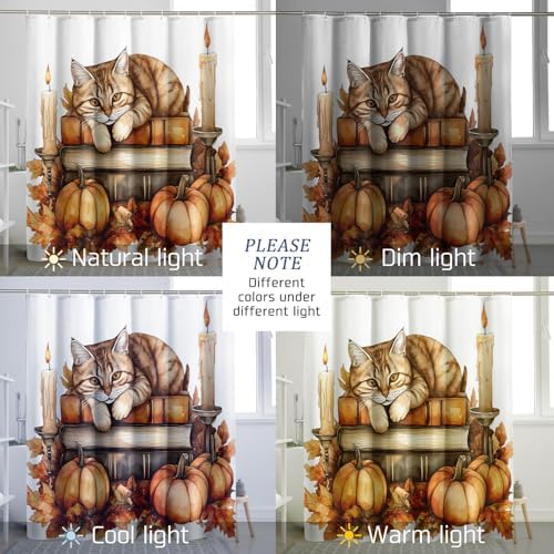 DESIHOM Fall Cats Kitten Shower Curtain Set 62 Inch