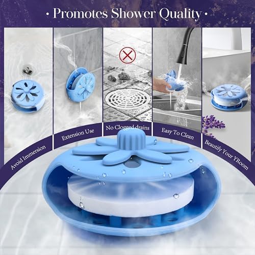 Sharlovly Shower Steamer Tray Blue - Upgrade Shower Steamer Holder with Big Suction Cup