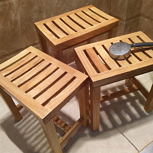 Wooden Spa Bench with Storage Shelf for Bathroom