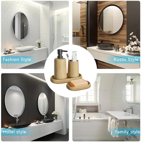Asashizen Bamboo Bathroom Accessory Set 4PCS