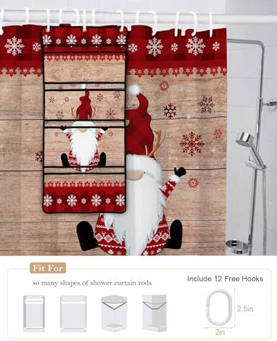 ZFUNCING Shower Curtain Set with 10 Pockets and Hooks 1