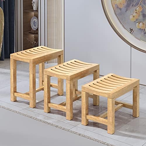 Wooden Spa Bench with Shelf Storage for Bathroom