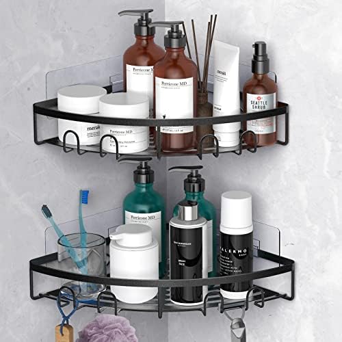 Corner Shower Caddy 2 Pack Adhesive Organizer Shelf