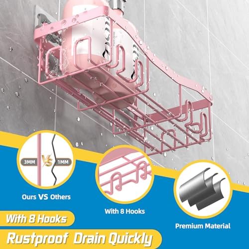 Adhesive Shower Caddy Set 5 Pack Rustproof Organizers