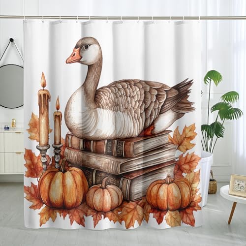 DESIHOM Fall Goose Shower Curtain Set 62 Inch