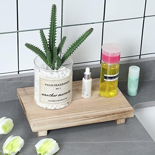 Wood Riser Tray Soap Stand Decorative Rustic Kitchen Counter