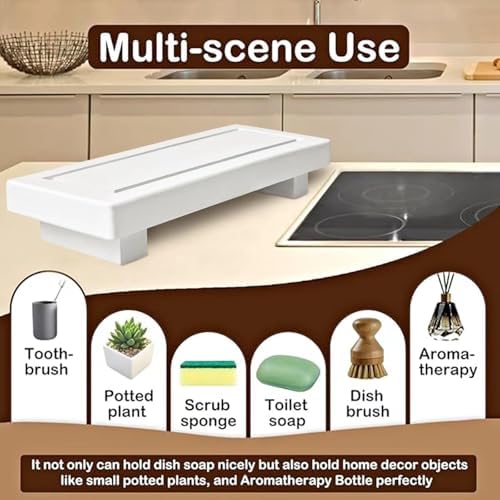 Black and White Natural Pine Vanity Tray for Bathroom and Kitchen
