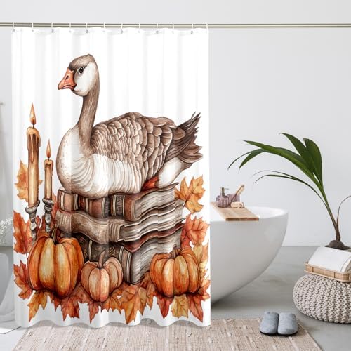 DESIHOM Fall Goose Shower Curtain Set 62 Inch