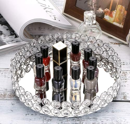 Hipiwe Crystal Makeup Tray with Mirror