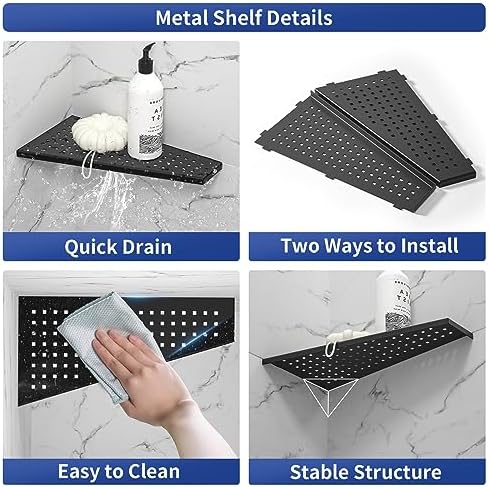 Bernkot Corner Shower Shelf 2 Pack Matte Black