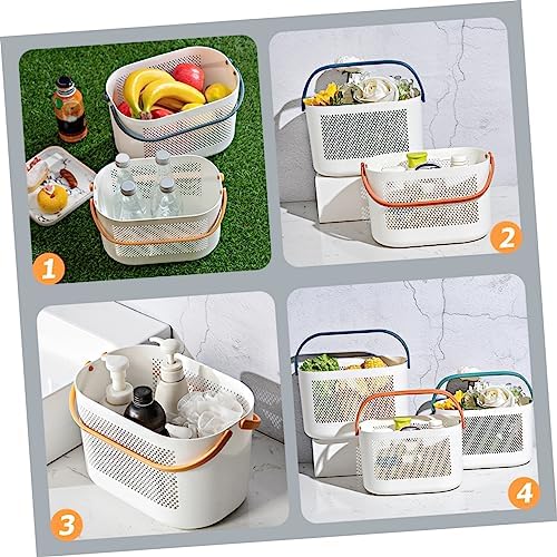 Portable Shower Storage Basket with Handles for Bathroom and Pantry