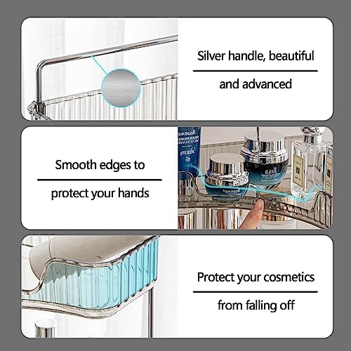 2-Tier Corner Organizer Space-Saving Storage Shelf for Bathroom Kitchen and Vanity