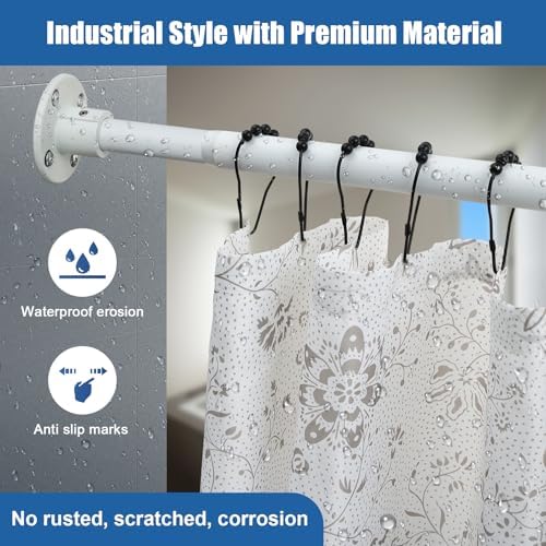 Adjustable Shower Curtain Rod 28-90 Inches Heavy Duty White