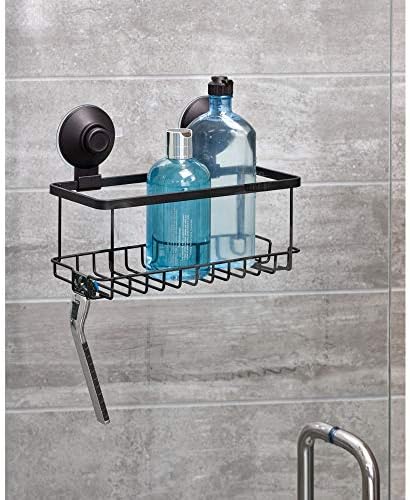 iDesign Everett Metal Push Lock Suction Shower Caddy Matte Black