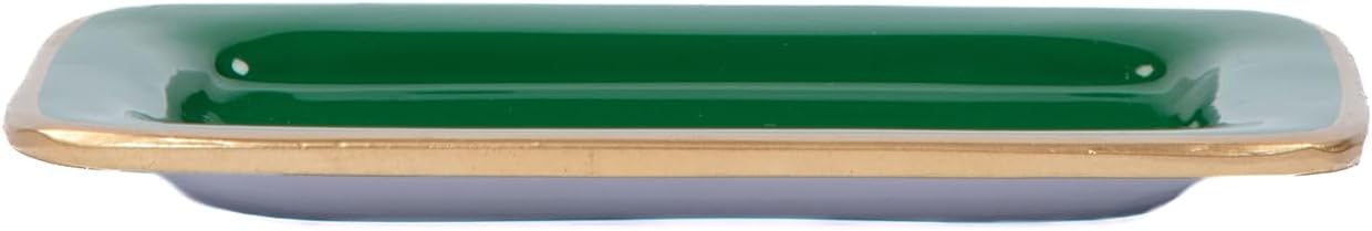 Jayes Studio Gracie Emerald Green Jewelry Dish Small Decorative Tray for Modern Bathroom Accessories