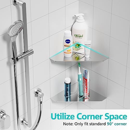 Heavy Duty Corner Shower Shelf Matte Black 304 Stainless Steel