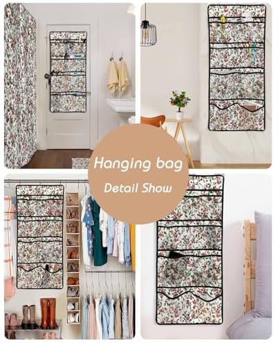 ZFUNCING Shower Curtain with Mesh Organizer and 10 Pockets