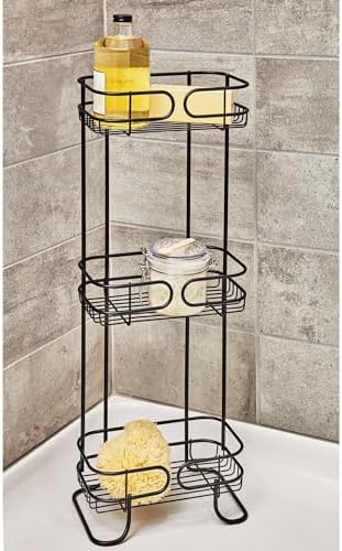 iDesign Steel Bathroom Caddy Organizer 3-Tier Matte Black