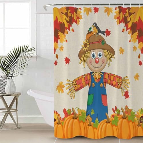 Thanksgiving Scarecrow 4-Piece Shower Curtain Set