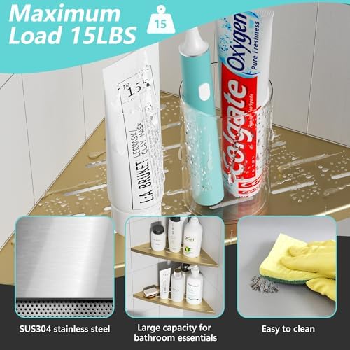 Qeke Corner Shower Shelf 2 Pack 115 Stainless Steel