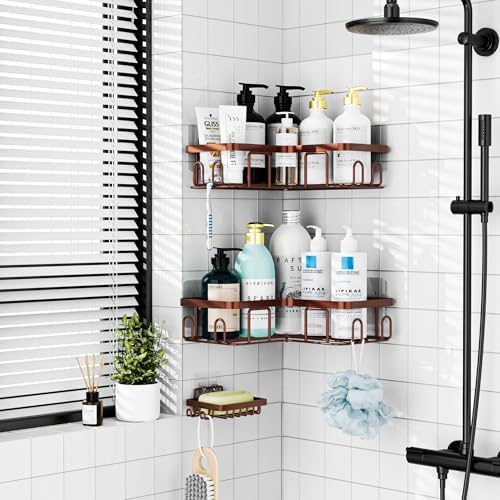 Moforoco Adhesive Corner Shower Caddy 3 Pack