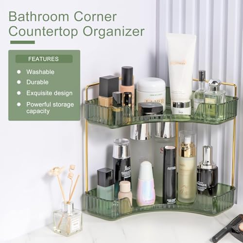 Corner Bathroom Countertop Organizer with 2 Tiers