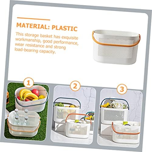Portable Shower Storage Basket with Handles for Bathroom and Pantry