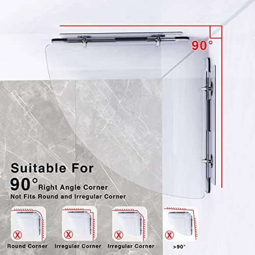 Bakzon Corner Shelves 2 Pack Clear Bathroom Organizer