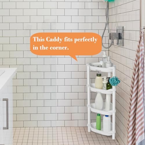 ELYKEN 4 Tier Shower Caddy Organizer Shelf Corner White