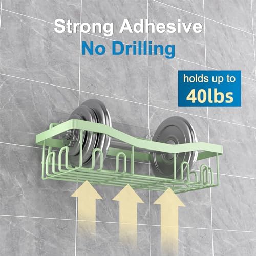 Youvip Adhesive Shower Caddy 5 Pack Set Green