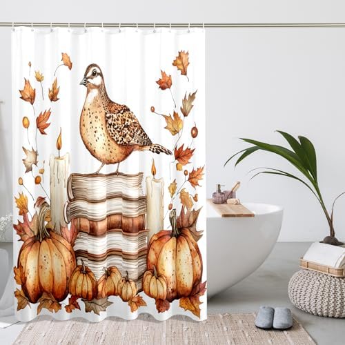 DESIHOM Fall Quail Bird Shower Curtain Set 72 Inch