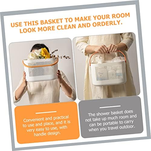 Portable Shower Storage Basket with Handles for Bathroom and Pantry