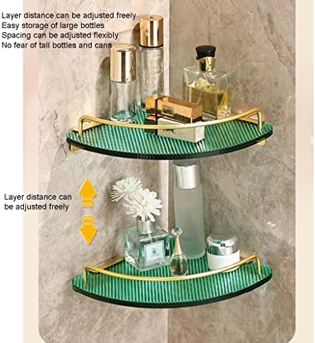 Dark Green Corner Shower Caddy Organizer Shelf