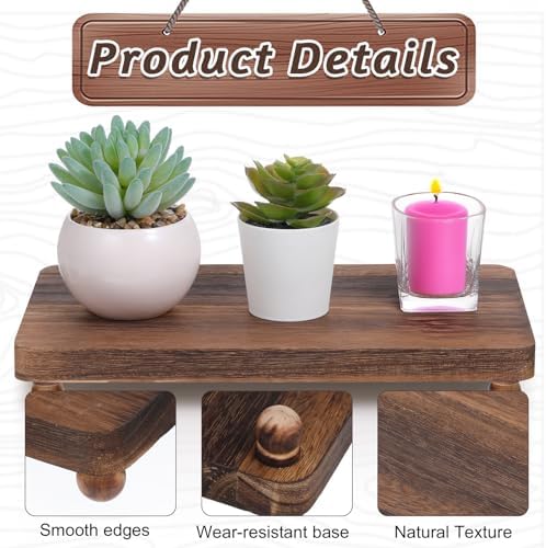 Exclaith Wood Pedestal Stand 12x7 Inch Brown