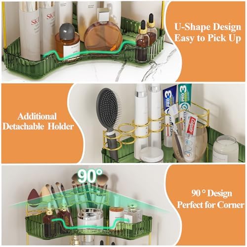 SUNZOS 3-Tier Corner Bathroom Organizer