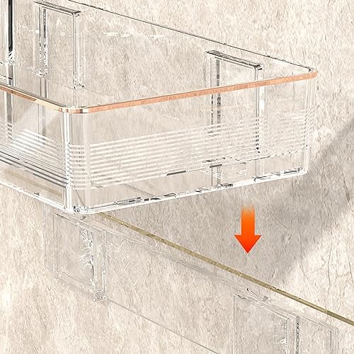 Foldable Corner Shower Caddy Adhesive Storage Shelf for Bathroom and Kitchen