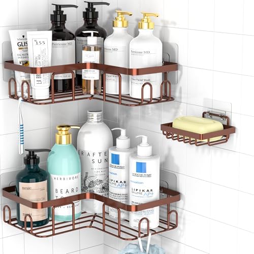 Moforoco Adhesive Corner Shower Caddy 3 Pack