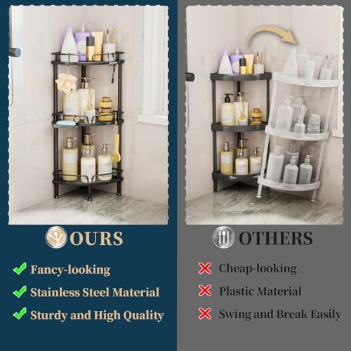 Consumest Corner Shower Caddy Stand 3 Tier