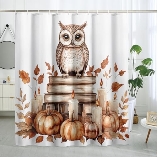 DESIHOM Fall Owl Bird Shower Curtain Set 78 Inch
