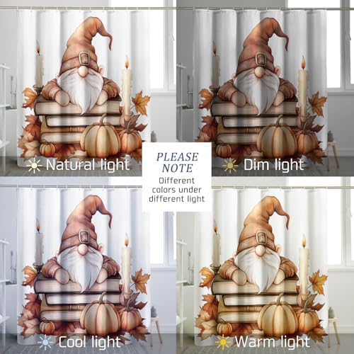 DESIHOM Cute Fall Gnomes Shower Curtain Set 1